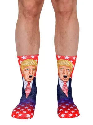 Novelty Graphic Crew Socks - President Donald Trump
