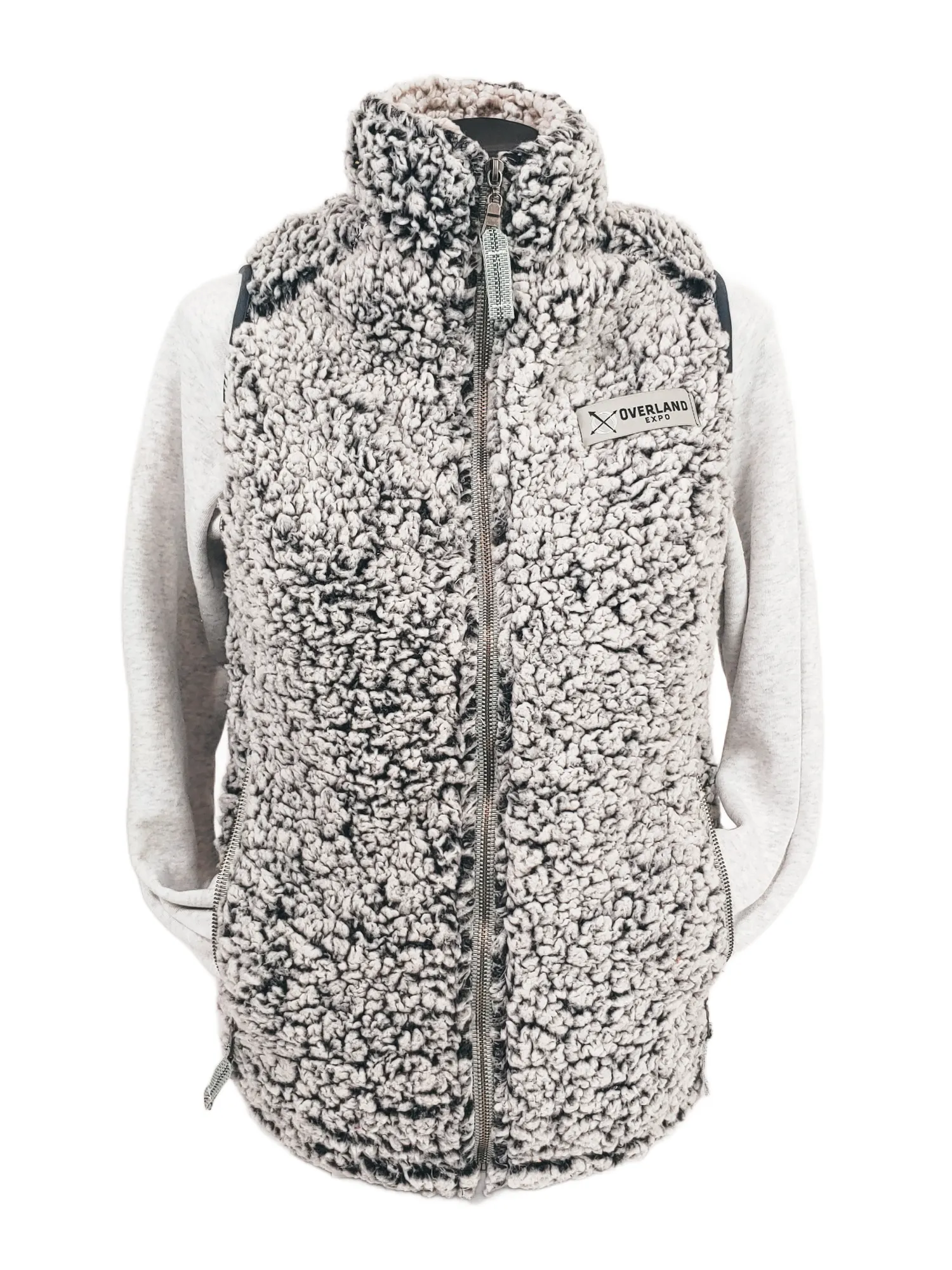 OE - Women’s Sherpa Full-Zip Vest - Black Grey