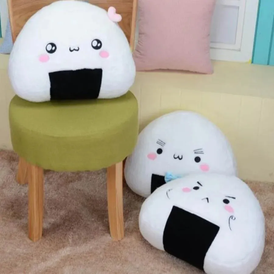 Onigiri Japanese Rice Balls Pillow Cushion Stuffed Toy Plush Doll J40662
