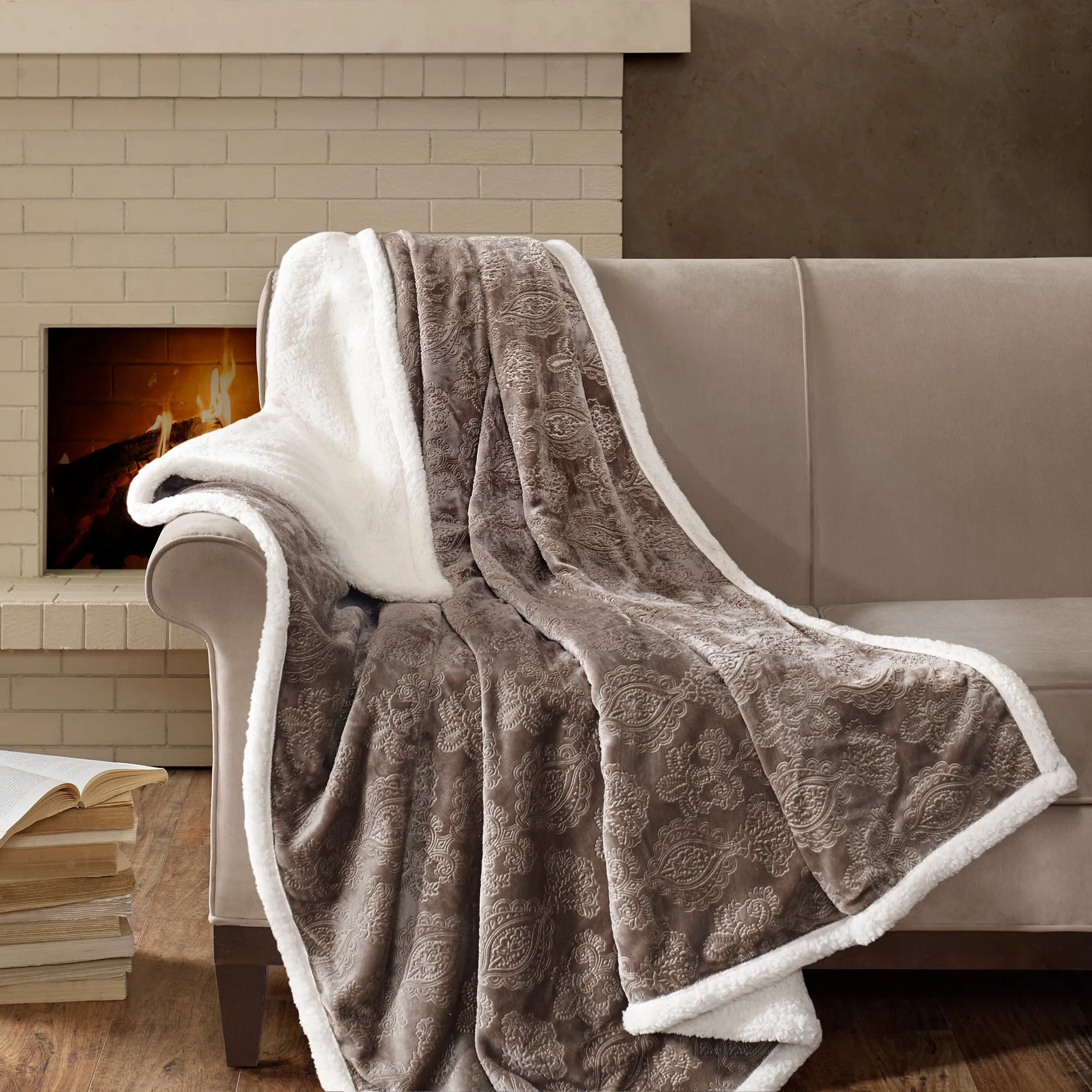 Oversized Textured Plush Throw