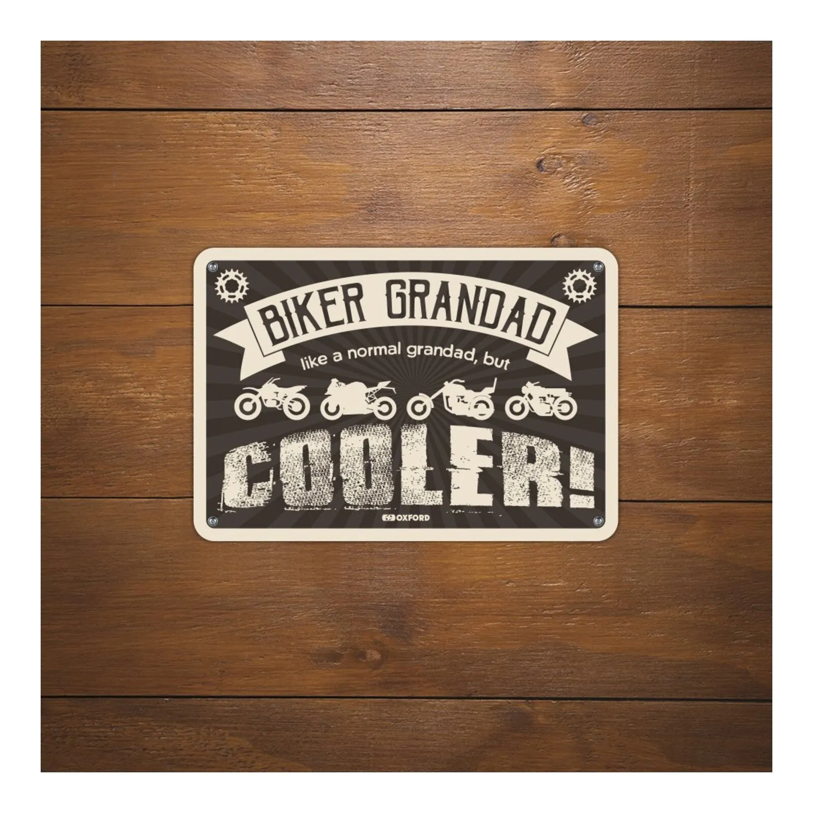Oxford Garage Metal Sign: "Biker Grandad Cooler"