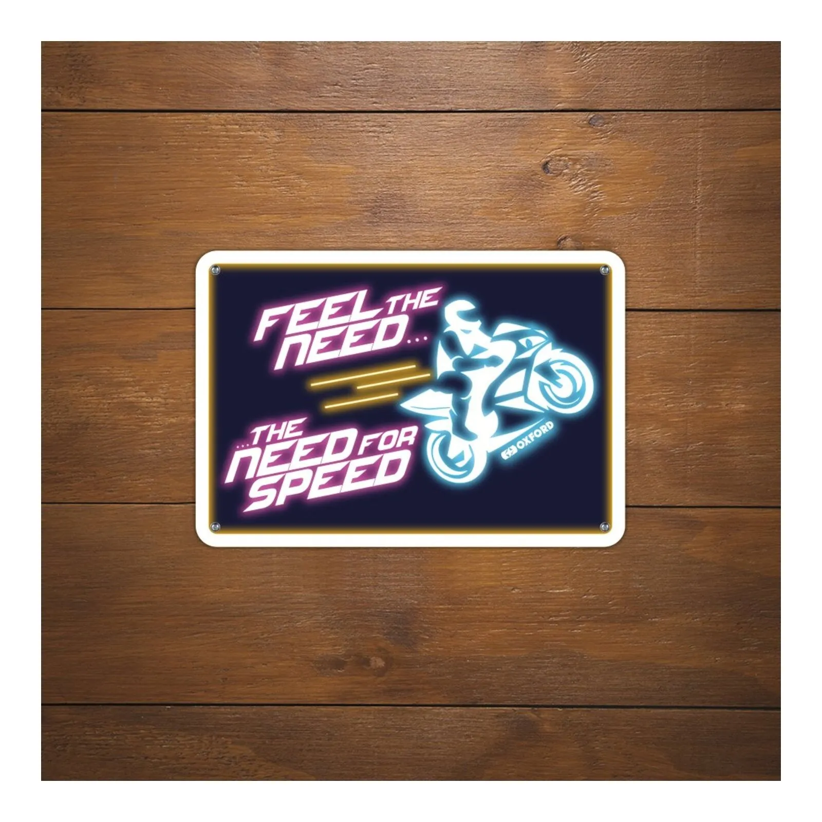 Oxford Garage Metal Sign: "Feel The Need … The Need For Speed"