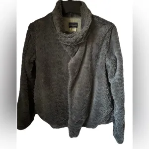 Patagonia Pelage Faux Fur Fleece, Full Zip &amp; Snaps Grey Jacket, Women's Small