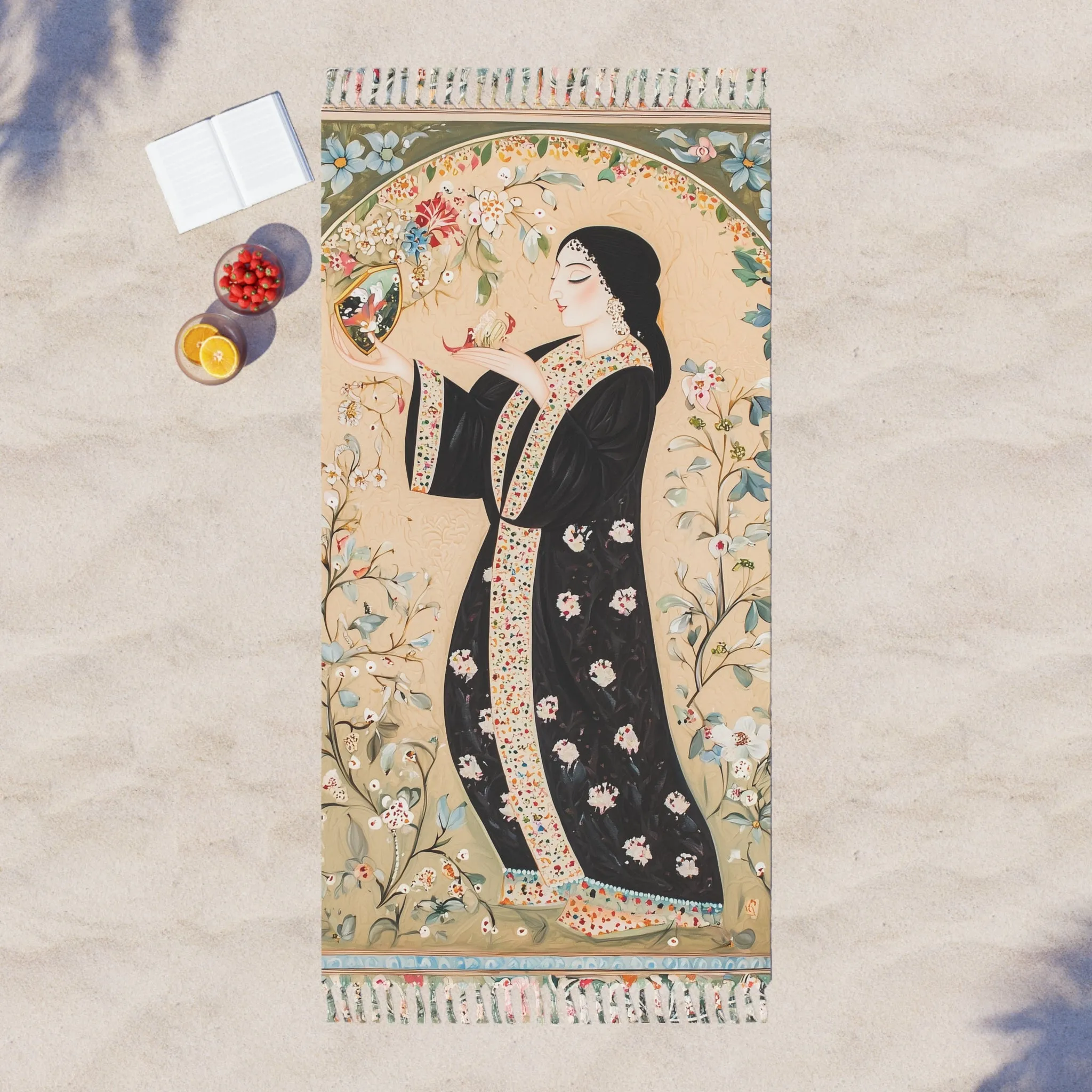 Persian Floral Elegance Beach Towel