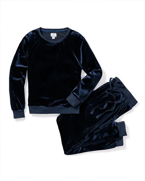 PETITE PLUME | Women's Velour Lounge Set | Navy