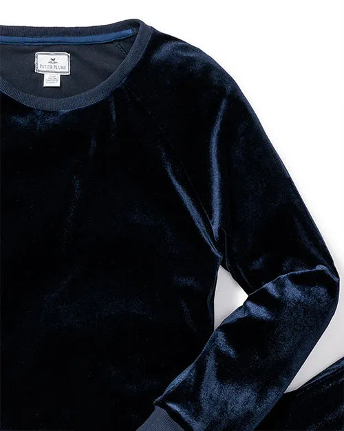 PETITE PLUME | Women's Velour Lounge Set | Navy
