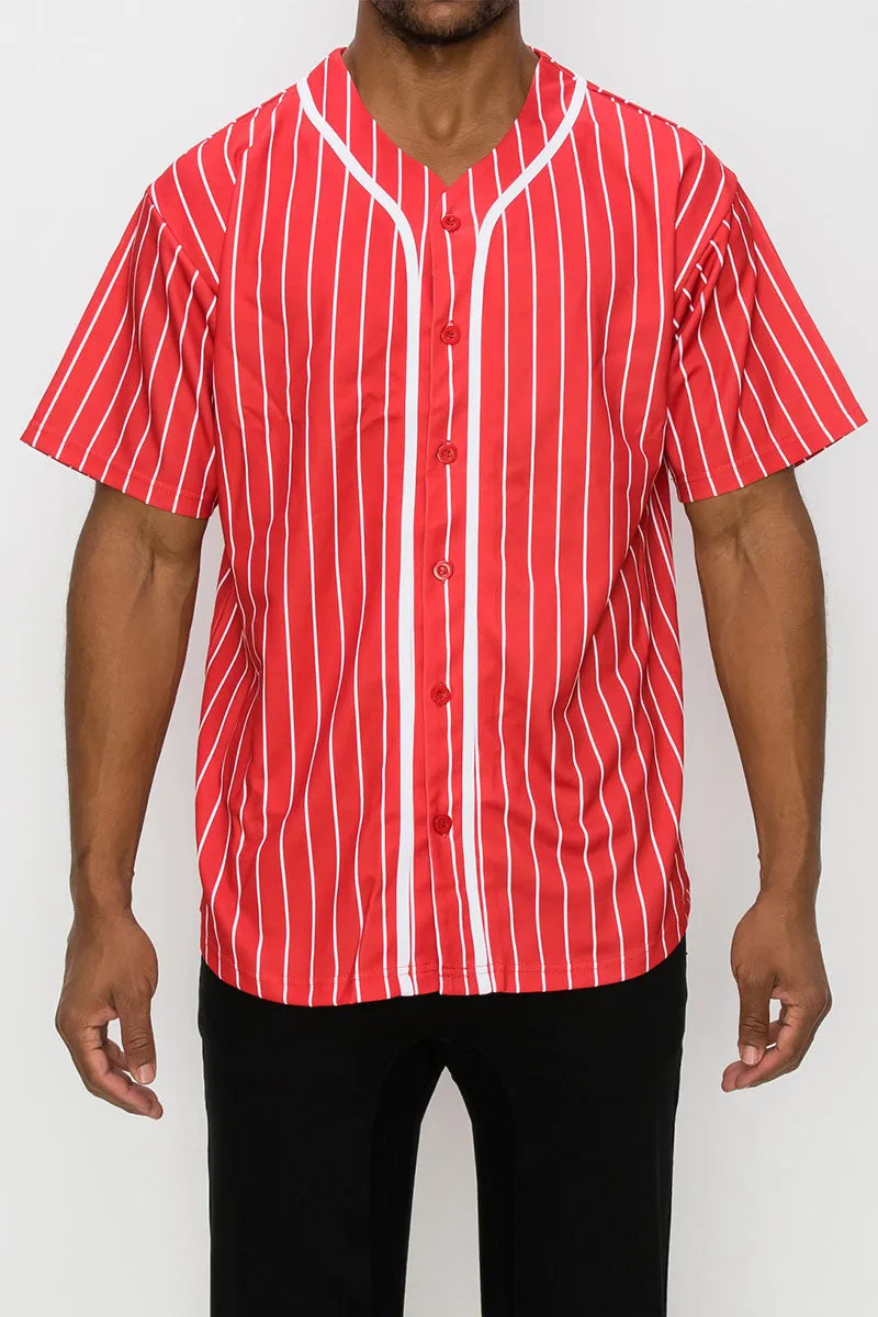 PIN STRIPED BASEBALL JERSEY