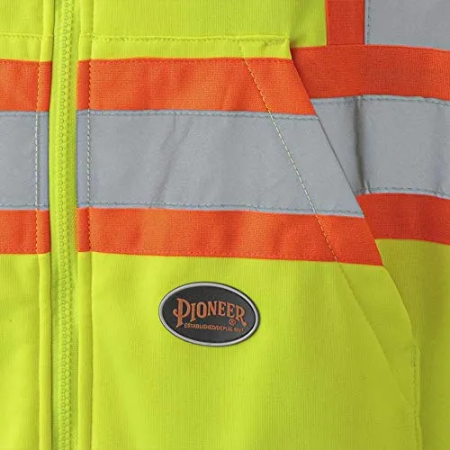 Pioneer V1060560 High Visibility Safety Hoodie, Micro Fleece, Yellow-Green