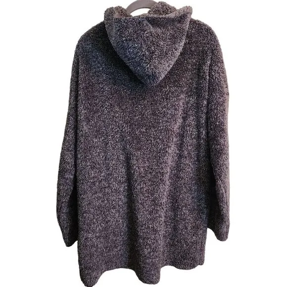 PJ Salvage Cozy Shearling Cardigan Choose Happiness RECOCA Black