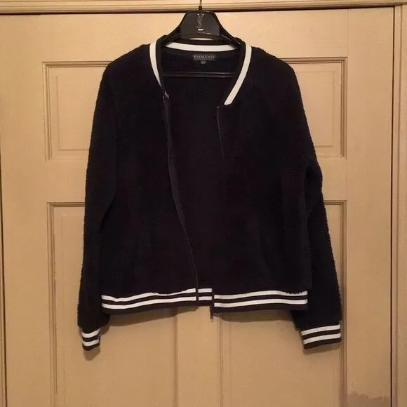 PJ SALVAGE WOMENS BOMBER BABE BLACK PLUSH ZIP FRONT JACKET