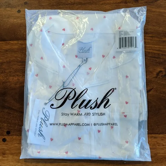 PLUSH Soft n Cozy Heart Shortie PJs 2 pc Set  XS NWT