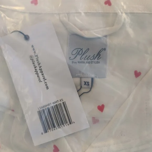 PLUSH Soft n Cozy Heart Shortie PJs 2 pc Set  XS NWT