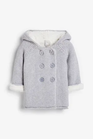 Pram Coat Plush Lined, grey