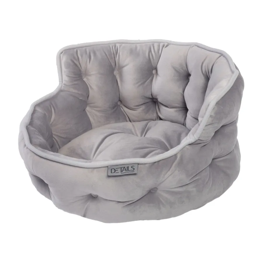 Precious Tails Ultra Plush Mini Tufted Velvet Round Cuddler Beds