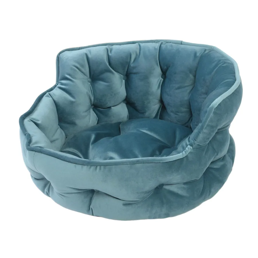 Precious Tails Ultra Plush Mini Tufted Velvet Round Cuddler Beds