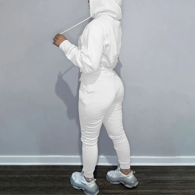 Print Long Sleeve Hoodie Top & Pants Set