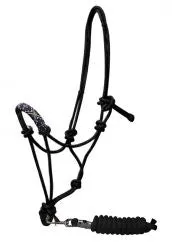 Purple Beaded Cross Rope Knot Halter