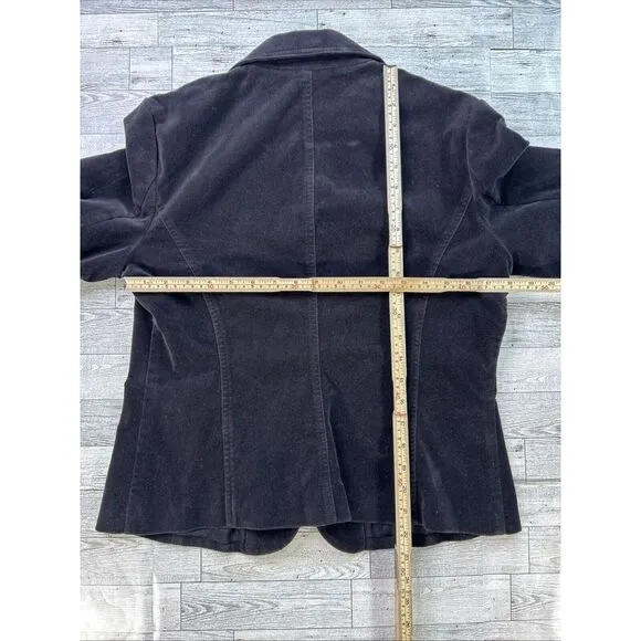 Ralph Lauren‎ Polo Jeans Velvet  Blazer Womens Black Velour Y2K 90’s Casual Sz L