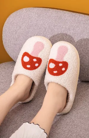Red Mushroom Sherpa Slippers