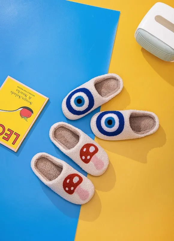 Red Mushroom Sherpa Slippers