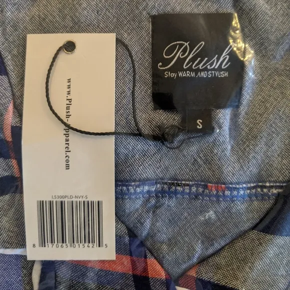 REVOLVE x PLUSH Ultra Soft Navy Plaid 2 pc PJs Pajamas,  S NWT