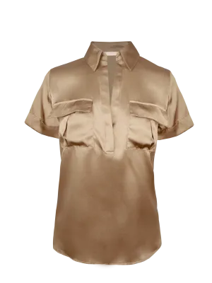 Safari Short Sleeve Henley - Dune Sand