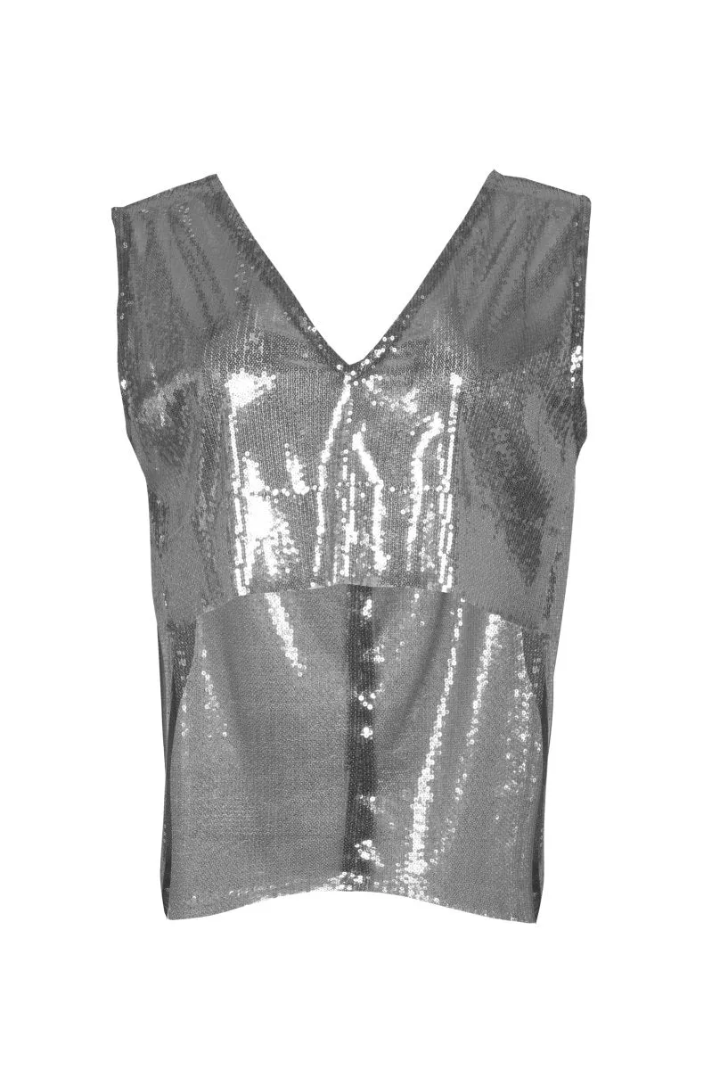 Sequin Asymmetrical Top G