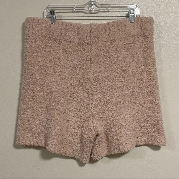 Skims Fuzzy Cozy Knit Pull on Shorts Dusty Pink plus Size 4x/5X NWT