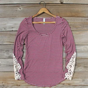 Sleepy Creek Lace Tee in Burgundy