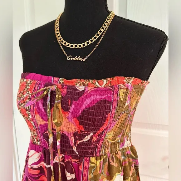 SO GOODS for LIFE ~ Women’s elastic tube top multi-colored lightweight dress XS