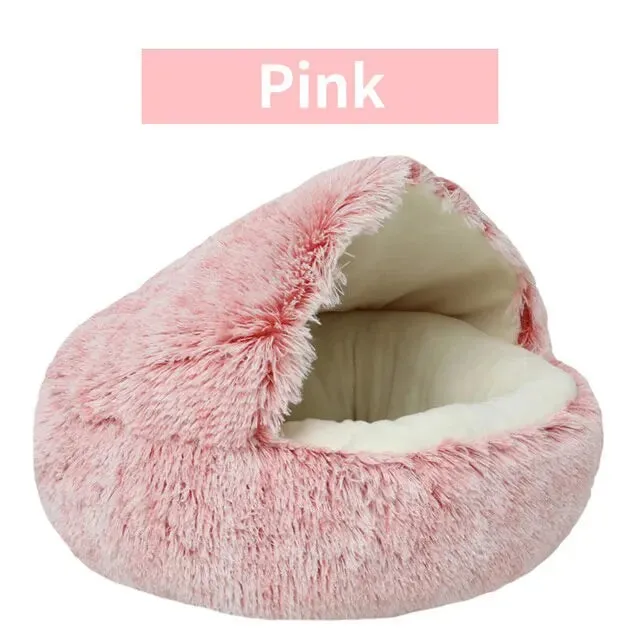 Soft Plush Warm Pet Bed with Sleeping Cave