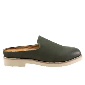Softwalk Wolcott II S2267-319 Womens Green Leather Slip On Mule Sandals Shoes
