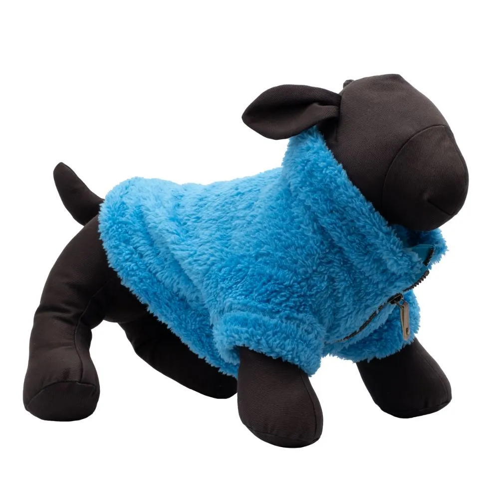 Solid Plush Fleece Dog Pullover in Turquoise