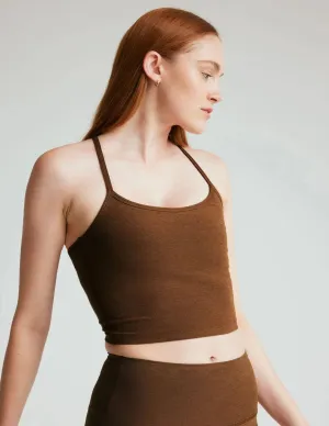 Spacedye Slim Racerback Cropped Tank by Beyond Yoga | Bold Mocha Hthr