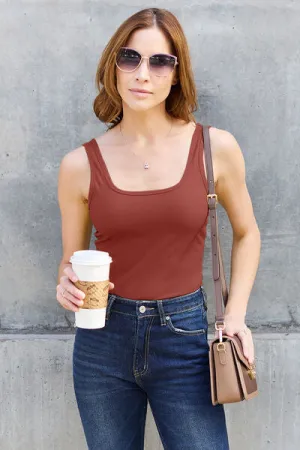 Square Neck Wide Strap Tank