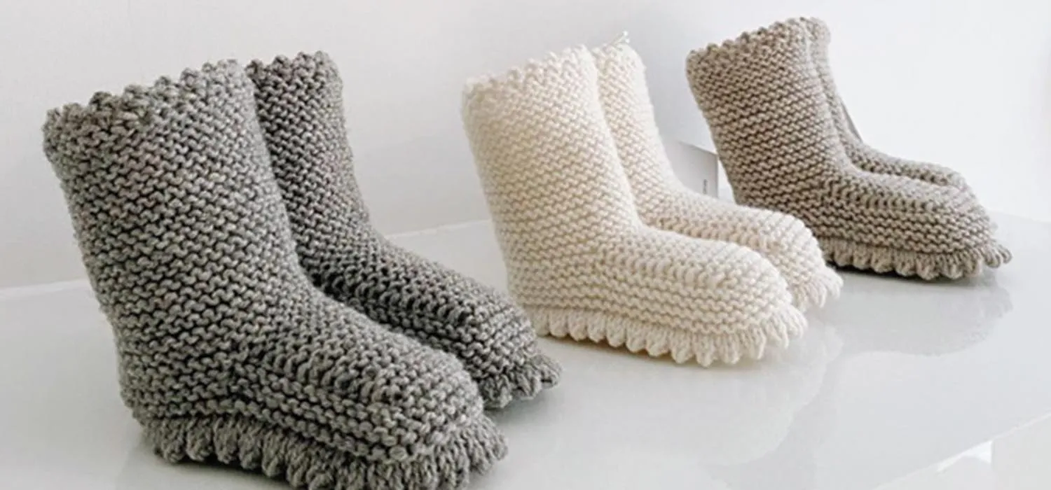 Strickschuhe Boots Grey