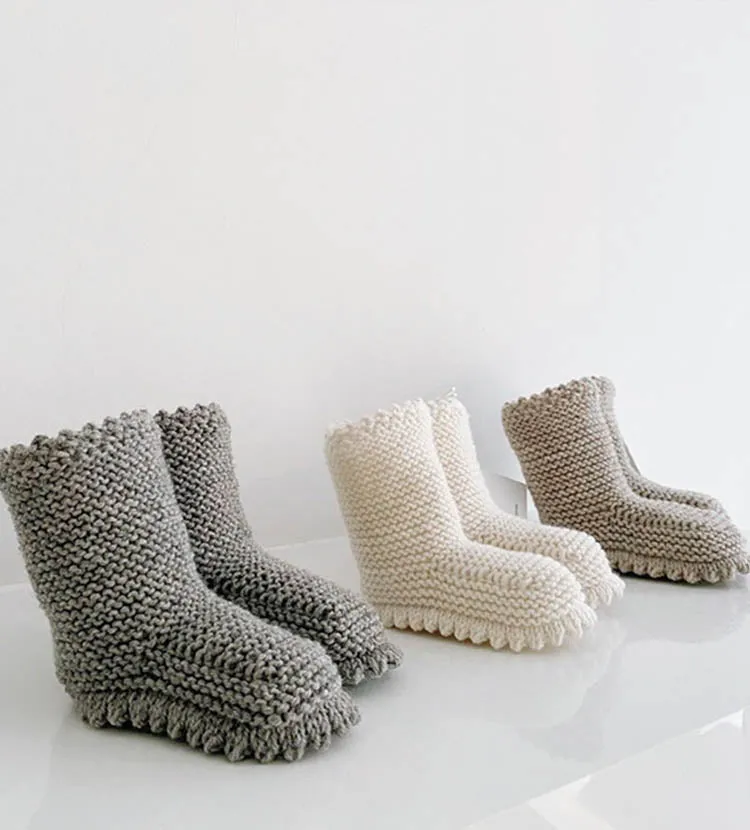 Strickschuhe Boots Grey