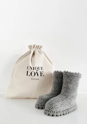 Strickschuhe Boots Grey
