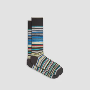 Striped Cashmere Mid-Calf Socks