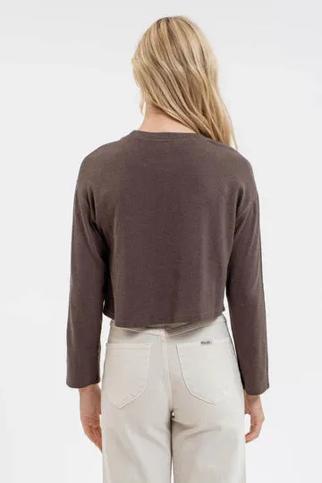 The Collins Cropped Rib Long Sleeve Top