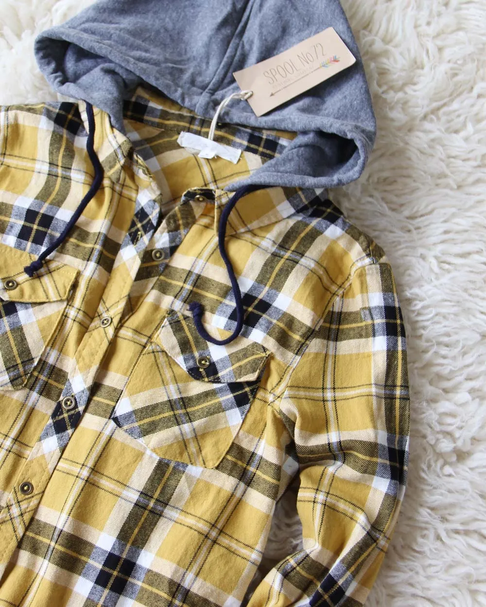 The Easton Plaid Hoodie in Mustard