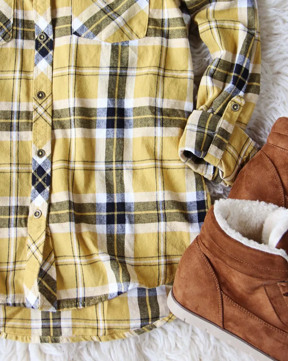 The Easton Plaid Hoodie in Mustard