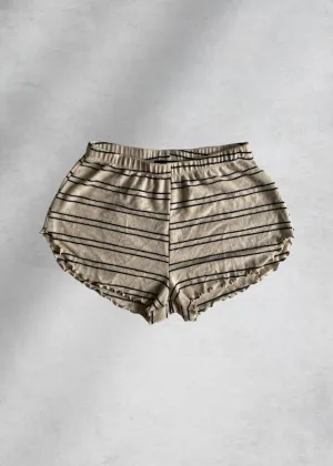 Thea Striped Lounge Shorts - Beige
