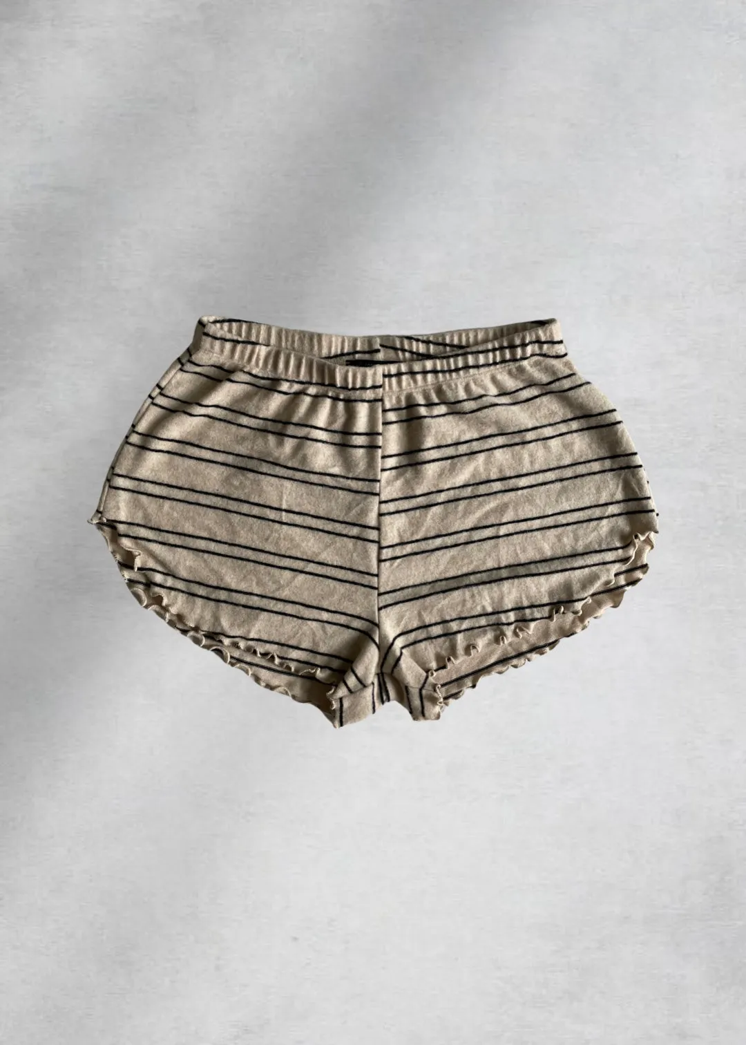 Thea Striped Lounge Shorts - Beige