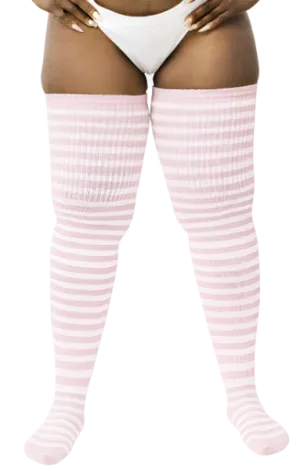 Thunda Thighs Plus Size Thigh High Sock - Kawaii Pink