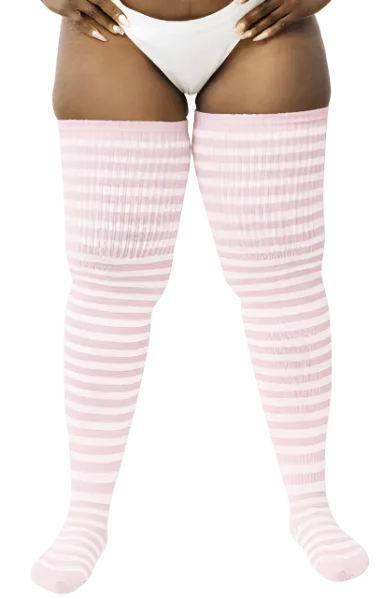 Thunda Thighs Plus Size Thigh High Sock - Kawaii Pink