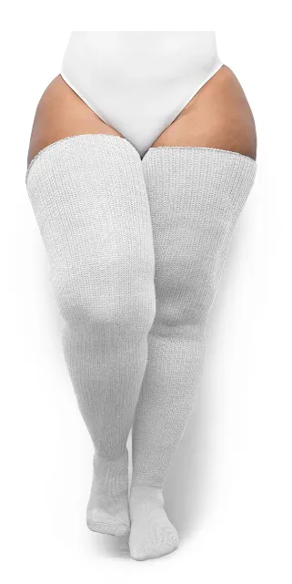 Thunda Thighs Plus Size Thigh High Sock - White