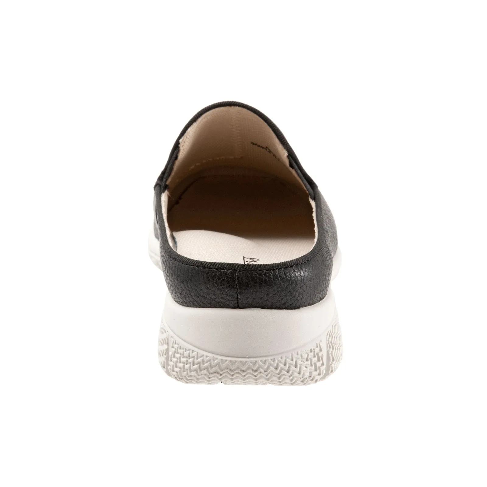 Trotters Uma T2238-001 Womens Black Leather Slip On Mule Flats Shoes