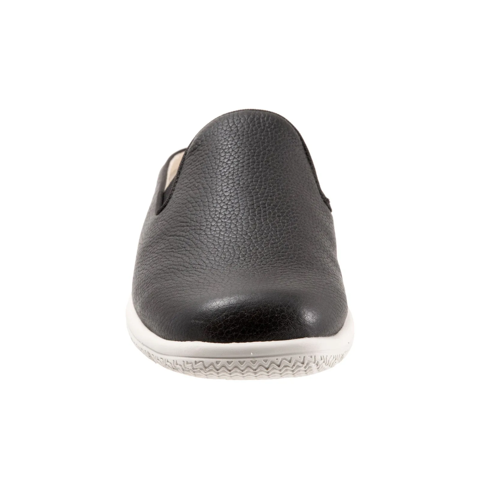 Trotters Uma T2238-001 Womens Black Leather Slip On Mule Flats Shoes