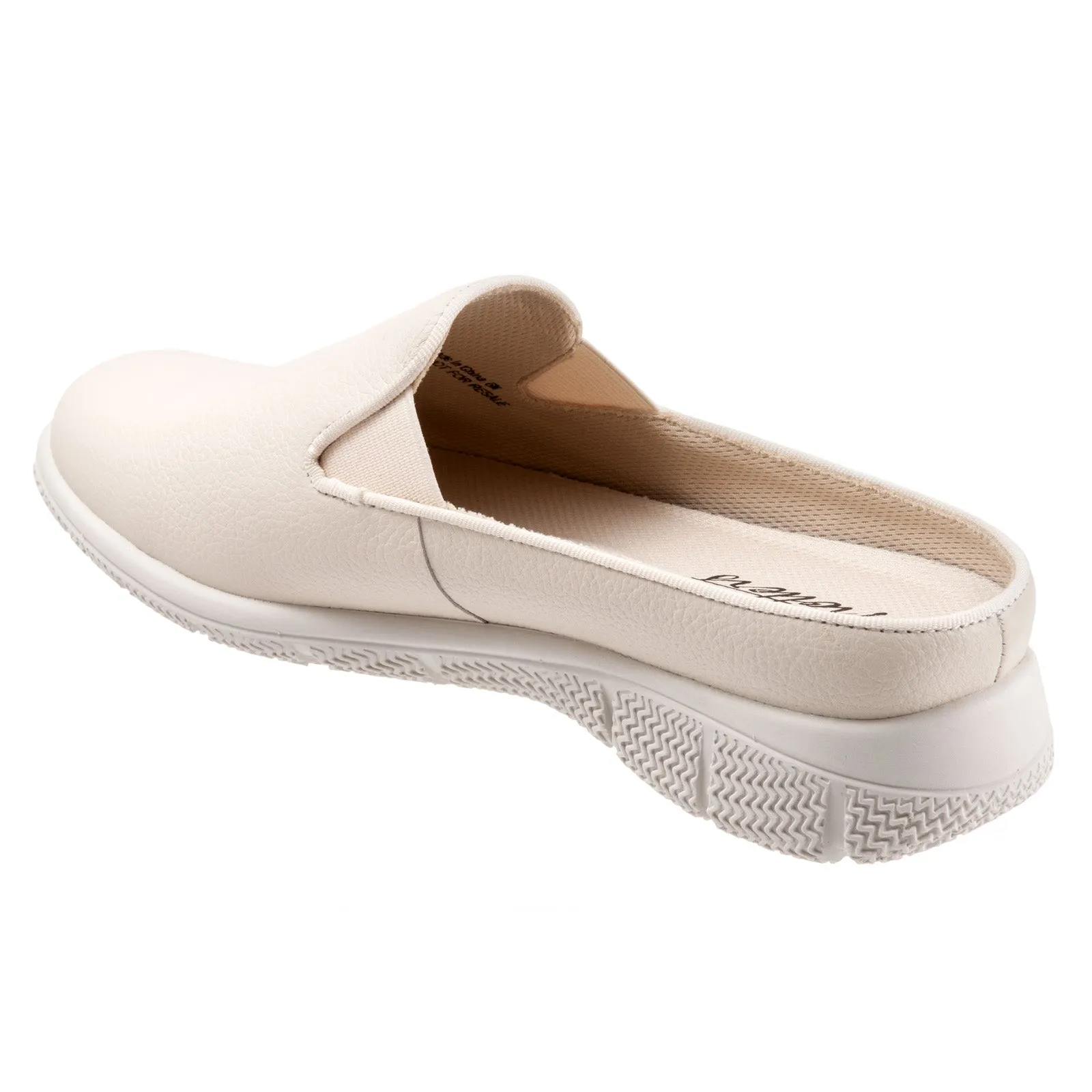 Trotters Uma T2238-126 Womens Beige Leather Slip On Mule Flats Shoes